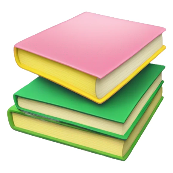 Pink,green and yellow book sticker