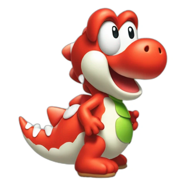 YOSHI from MARIO with red shoes on sticker