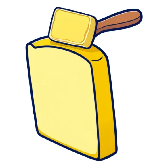a stick of yellow butter sticker