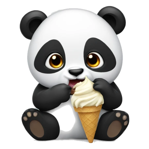 Panda eating ice cream sticker