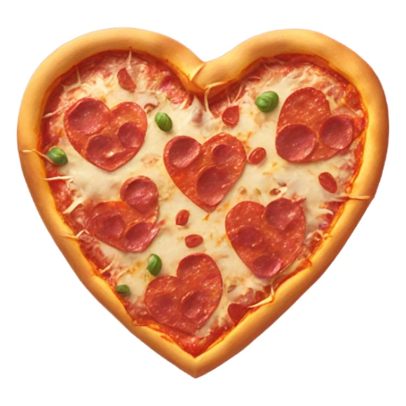 Realistic heart shaped pizza sitting flat in a hot pink open pizza box. sticker