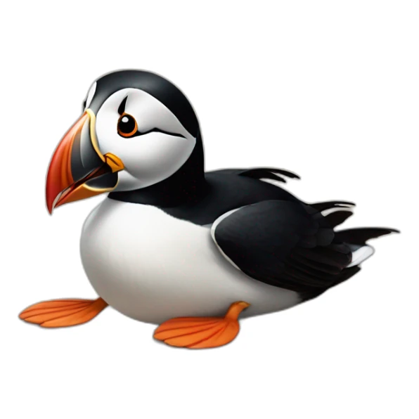 puffin rolling on the floor laughing sticker