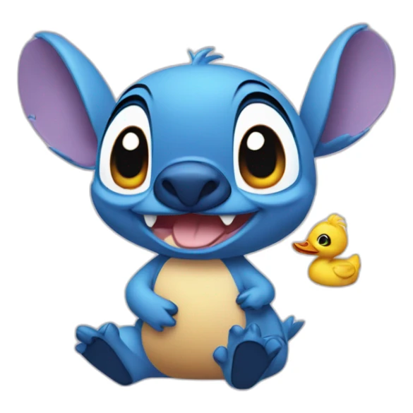 Stitch Disney avec un canard à côté sticker