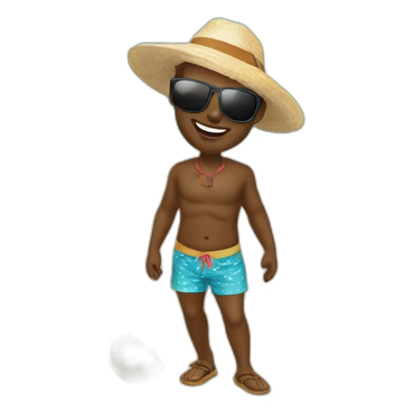 Papa Troubz en vacances en mode enfant sticker
