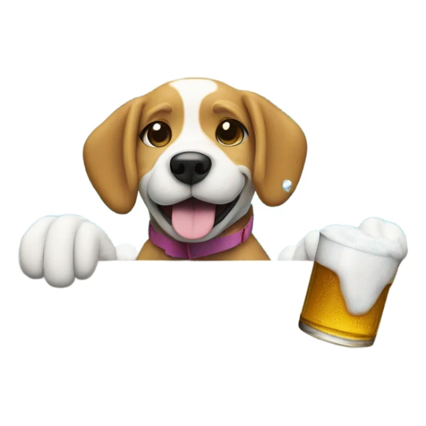 Dog swimming in a huge pool filled with beer sticker