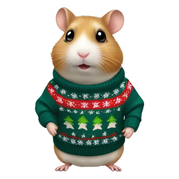 Hamster wearing christmas Sweater  sticker