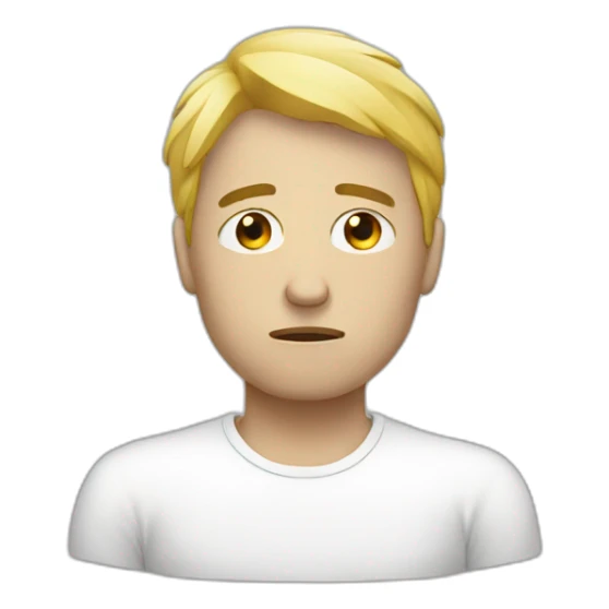 sad - man - white sticker