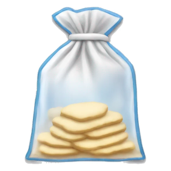 Pocket sized see through ziplock bag of flour sticker