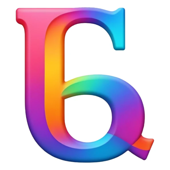 letters QLF, bold and colorful sticker