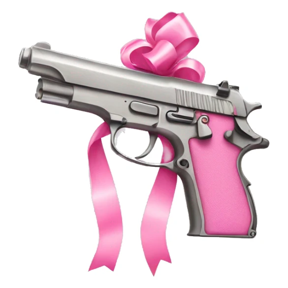 pink pistol with a pink ribbon sticker