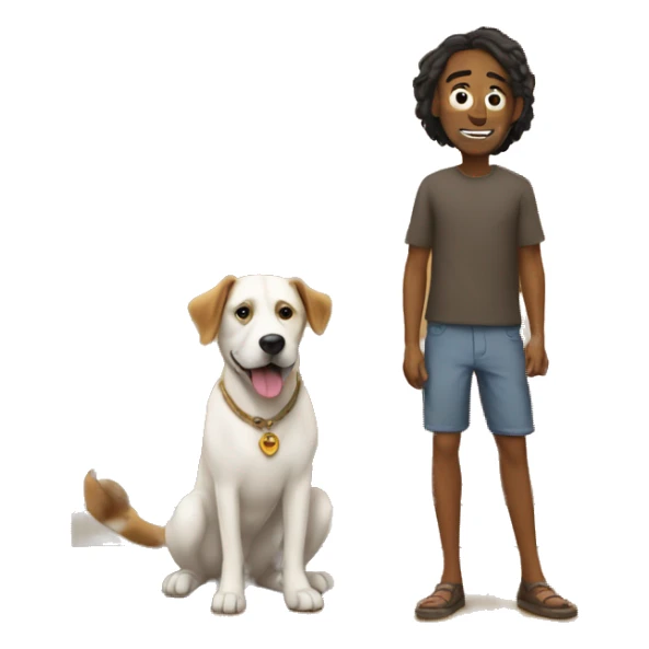 Human and dog inside of house  sticker