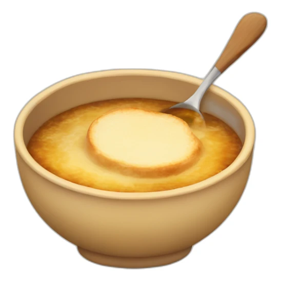 Soggy dough in French onion soup sticker