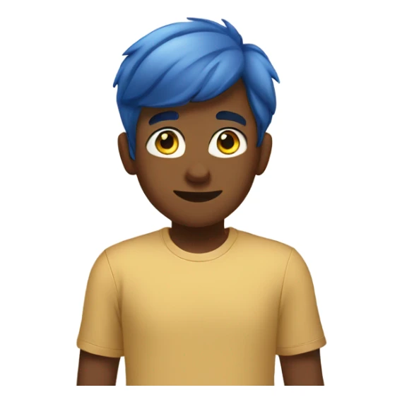 boy in blue shirt indoors sticker