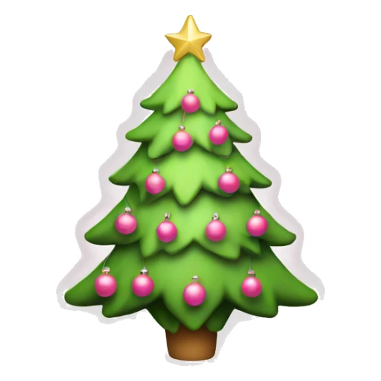 light green christmas tree with pink ornaments sticker