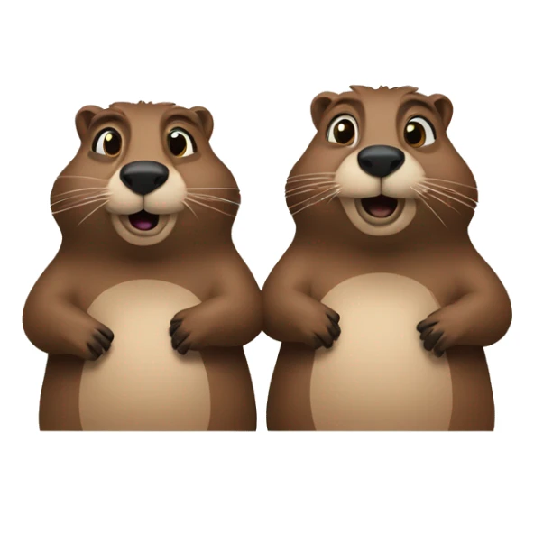 Groundhog couple living each other and watching the tv  sticker