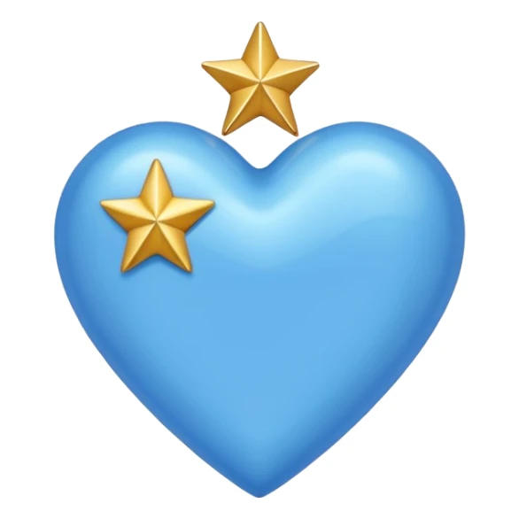 blue heart with a gold star sticker