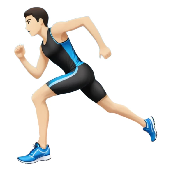 Running shoes placed on a professional track, ready for a sprint. The vibrant background features a stadium with cheering fans, a bright blue sky, and a digital timer displaying race time. Motion lines emphasize speed and energy. Transparent background highlights the athletic spirit. sticker