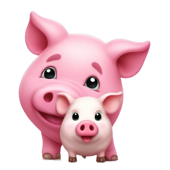 pink heart with a piglet sticker