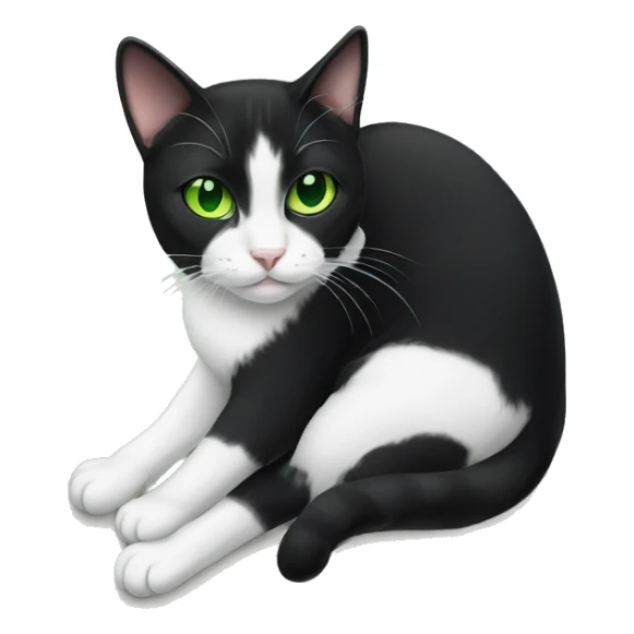 Tuxedo cat with green eyes sticker