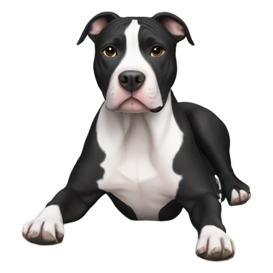 Black and white pit-bull with blanket sticker