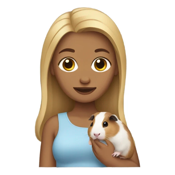 darkBlonde Woman holding a guineapig sticker