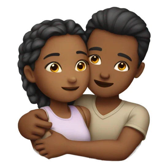 Boy and girl cuddling  sticker