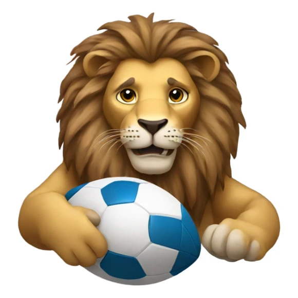 Lion holding a football sticker