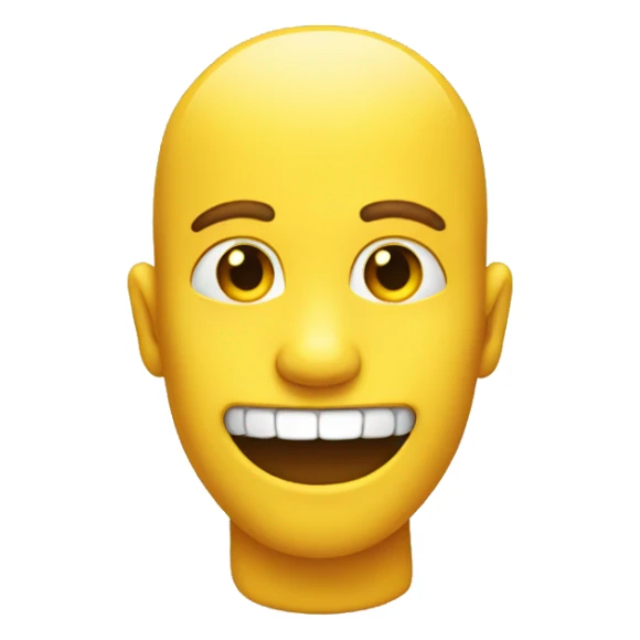 Smiling emoji with yellow bone in mouth sticker