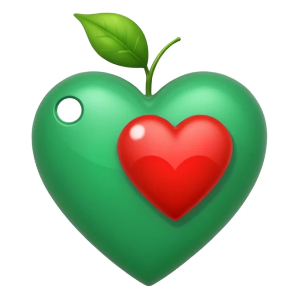 Signo de interrogación verde y un corazón para remplazar el punto verde sticker