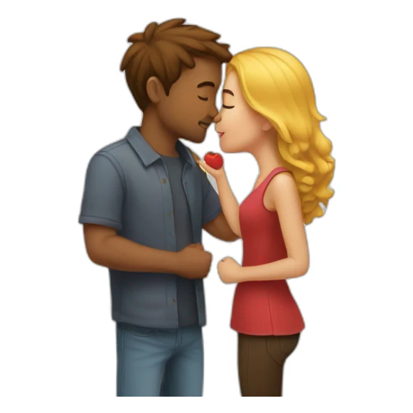 couple has a hearltfelt kiss sticker