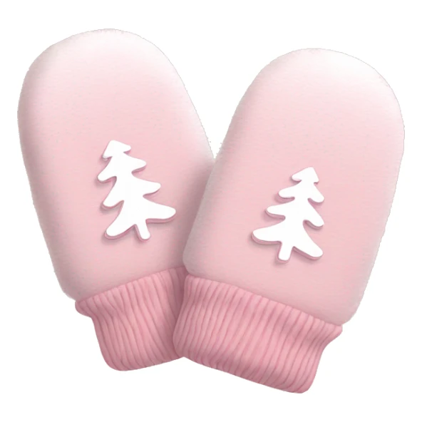 Pair of Baby Pink Xmas mittens  sticker