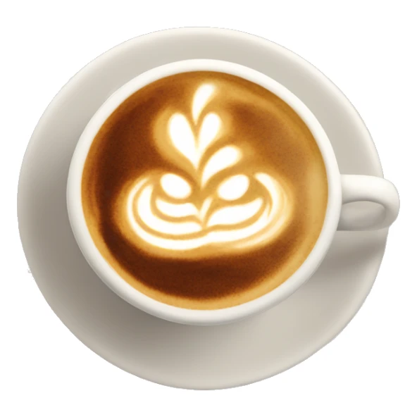 latte art next to open book sticker