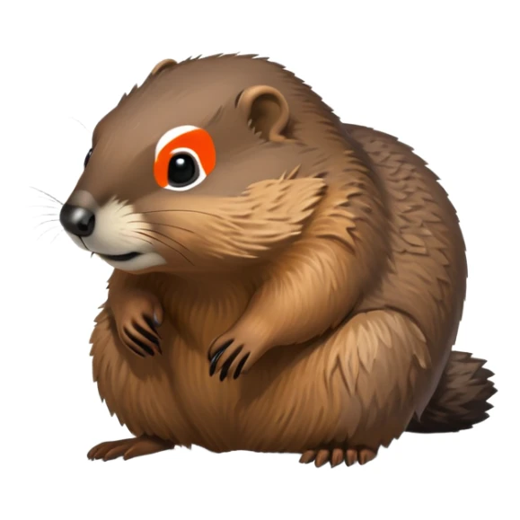 High detail, hyperrealistic groundhog, seeing it's shadow in the snow, still life, isolated, rendering, 4k hd, 300 dpi, no emoji icons,  no emoji faces, no human figures  sticker