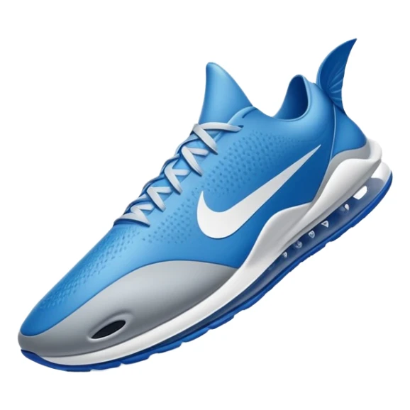 Tiburón usando zapatillas nike azules sticker