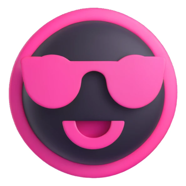 Blackpink inspired icon, pink and black, modern pop look, 3D Emoji style sticker