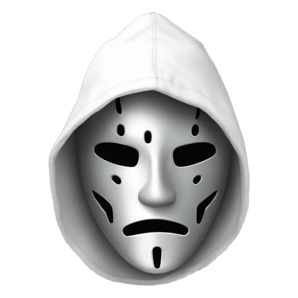 Metal mask white hoodie hand up sticker