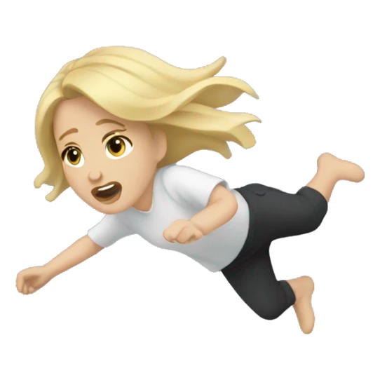 Falling blonde sticker