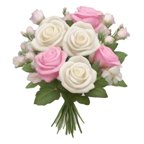 pink wildflower bouquet with white roses  sticker