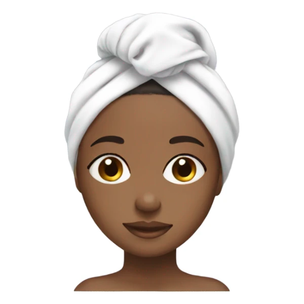 Brown skin girl doing skincare with towel on head sticker