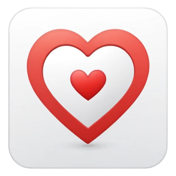 square social media post with a heart icon floating above it. The post includes a simple image and caption lines sticker