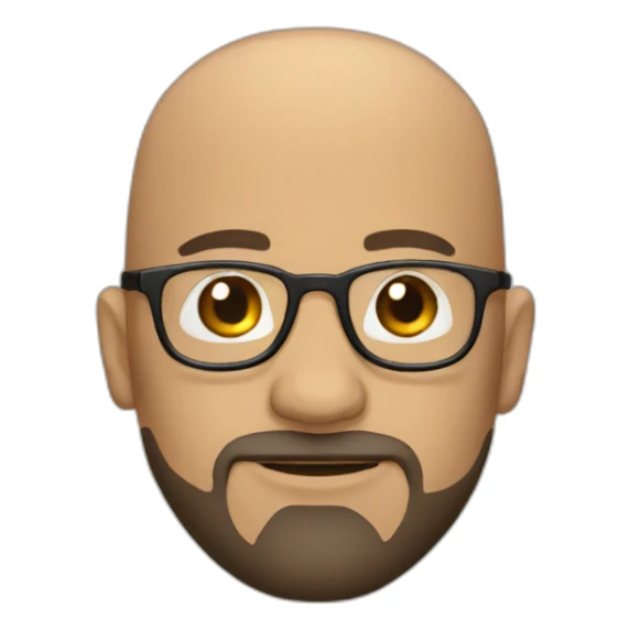 bald with glasses and a beard sticker