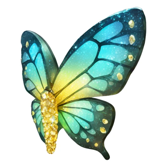 Shiny sparkly glass crystal butterfly sticker