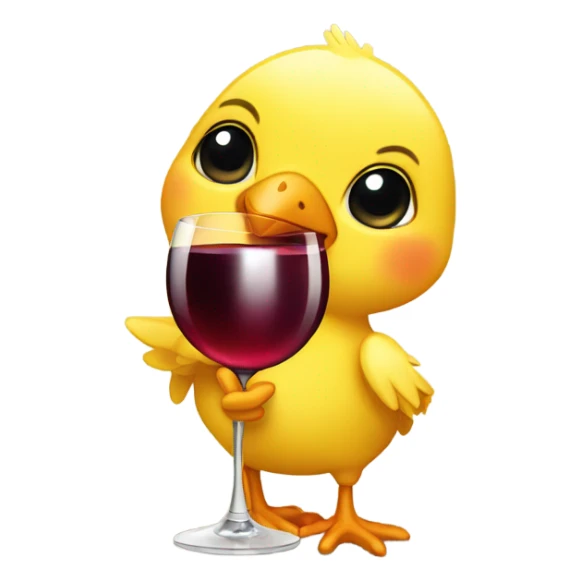 a little chick with a glass of wine  sticker