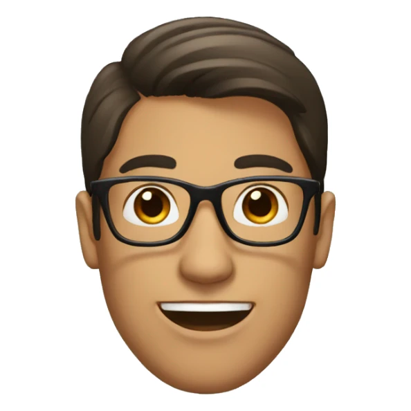 a guy with dark hair with bun with glasses sticker