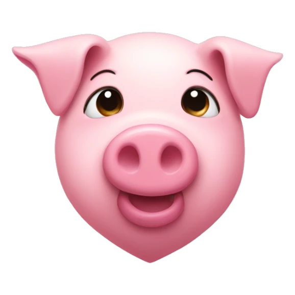 A pink heart with a pig's face sticker