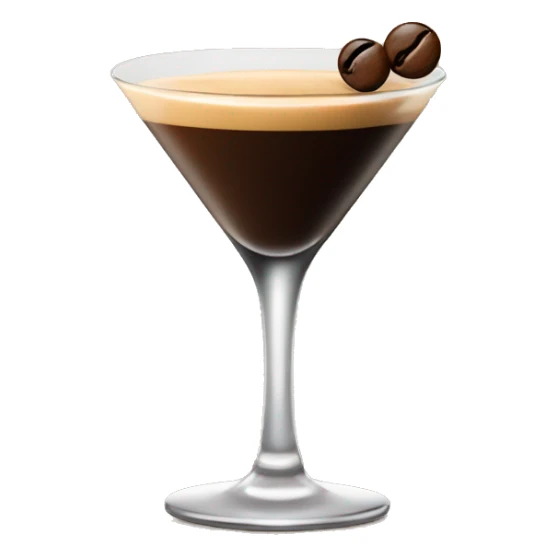 Espresso martini with three espresso beans floating in the glass sticker