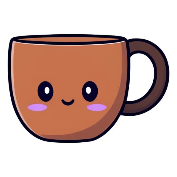 Yixing clay teacup, small brown-purple clay cup with no handle, traditional Chinese tea vessel sticker