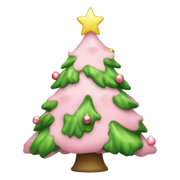 cute Christmas tree with all light pink ornaments and light green colored tree sticker