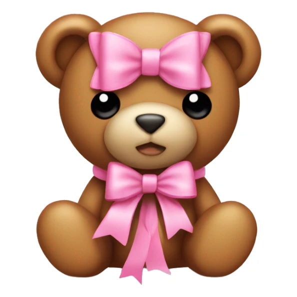 Pink bow on teddy  sticker