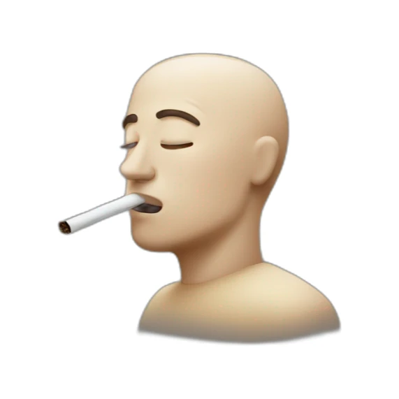 Man breathing out a puff of smoke sticker